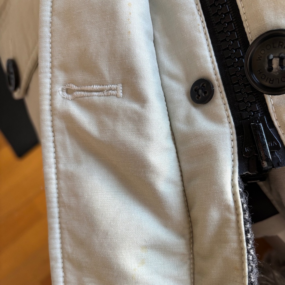 Woolrich Reversible Trim Down Parka, Cream/ Black XS - Picture 6 of 7